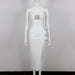 Color-White-Autumn Summer Women Clothes Sexy Floral Hollow Out Cutout Sheath Bandage Dress Two Piece Set-Fancey Boutique