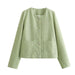 Color-Green-Summer Texture Classic Women Short Coat-Fancey Boutique