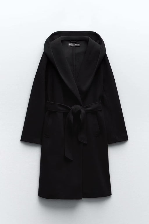 Color-Black-Fall Women Clothing Hooded Woolen Coat Windbreaker Coat-Fancey Boutique