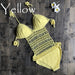 Halter Hand-Woven One-Piece Swimsuit Sexy Beach Hollow Out Cutout out German Swimsuit Women-Yellow-Fancey Boutique