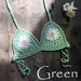 Color-Green-Strap Hand Crocheting Bikini Beach Weaving Daisy Hollow Out Cutout Out Swimsuit Handmade Swimsuit-Fancey Boutique