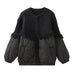 Color-Black-Fall Women Clothing Tassel Decorative Knitted Patchwork Cotton Padded Jacket Jacket Coat-Fancey Boutique