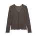 Women Casual Long Sleeved Knitted Cardigan-Brown-Fancey Boutique