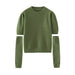 Color-Green-Pullover Sweater Women Retro Idle Oversleeve Detachable Design Knitted Half Sleeve Top-Fancey Boutique