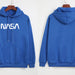 Color-Blue-Autumn Winter Coat Women NASA Print Hooded Fleece Lined Sweater Women Autumn Korean Loose-Fancey Boutique