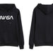 Color-Black-Autumn Winter Coat Women NASA Print Hooded Fleece Lined Sweater Women Autumn Korean Loose-Fancey Boutique