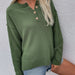 Color-Green-Autumn Winter Solid Color Pullover V Neck Sweater Women Street Hipster Sweater-Fancey Boutique