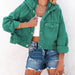 Color-Green-Denim Coat Women Autumn Winter Street Hipster Hoodie With Drawstrings Baggy Coat-Fancey Boutique