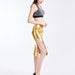 Color-Gold-Metallic Coated Fabric Coated Fabric Hip Skirt All Match Tutu Split Mid Skirt Sexy One Step Skirt Summer-Fancey Boutique