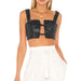 Spring Summer Sexy Nightclub Short Top Sexy Lace-up Patent Leather Faux Leather cropped Cropped Outfit Sling-Fancey Boutique