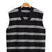 Color-Black-Fall Women Clothing Fashionable All Match Sleeveless Striped Vest-Fancey Boutique