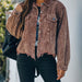 Color-camel-Winter Street Hipster Denim Collared Loose Washed Worn Women Jacket-Fancey Boutique