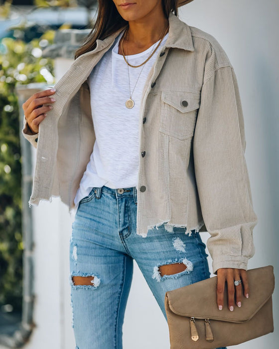 Color-Ivory-Winter Street Hipster Denim Collared Loose Washed Worn Women Jacket-Fancey Boutique