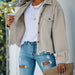 Color-Ivory-Winter Street Hipster Denim Collared Loose Washed Worn Women Jacket-Fancey Boutique