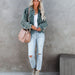 Color-Cuiding-Winter Street Hipster Denim Collared Loose Washed Worn Women Jacket-Fancey Boutique