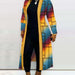 Color-Yellow-Women Autumn Long Sleeve Printed Cardigan Shawl-Fancey Boutique