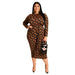 Color-Rhombus-Plus Size Printed Skinny Sheath Zipper Front Back Wearable Dress-Fancey Boutique