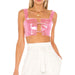 Spring Summer Sexy Nightclub Short Top Sexy Lace-up Patent Leather Faux Leather cropped Cropped Outfit Sling-Fancey Boutique