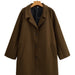 Color-Brown-Fall Women Clothing Office Minimalist Overcoat Jacket-Fancey Boutique