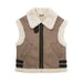 Color-Brown Original Order-Autumn Winter Women Brown Fur One Collared Vest Coat Thickened Vest-Fancey Boutique