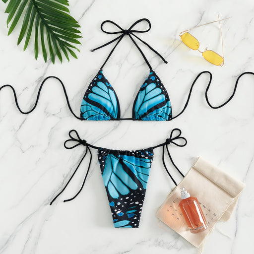 Color-Blue-High Quality Swimsuit Strap Bikini Beach Women Split Swimsuit-Fancey Boutique