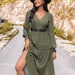 Color-Green-Women Clothing Dress Autumn Elegant Big Hem Long Sleeve Large Swing Dress-Fancey Boutique