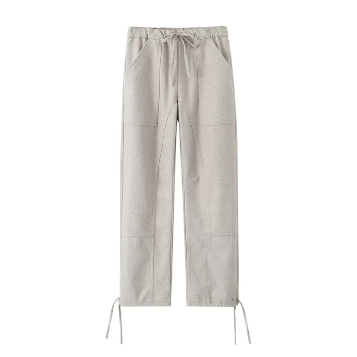 Color-Pale Gray-Autumn Women Street Casual Elastic Waist Fabric Umbrella Pants-Fancey Boutique