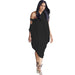 Color-Black-Boutique Sexy off the Shoulder Irregular Asymmetric Solid Color Loose Dress-Fancey Boutique