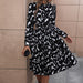 Color-Black-Women Wear Printing Autumn Dress-Fancey Boutique