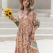 Color-Orange-Bohemian Loose Vacation Printing Women Dress-Fancey Boutique