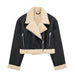 Color-Black-Autumn Winter Women Double Sided Short Jacket Leather Coat-Fancey Boutique