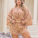 Color-Multi-Plus Size Clearance Mixed Batch Casual Vacation Off Shoulder Long Sleeve Shorts Two Piece Suit-Fancey Boutique