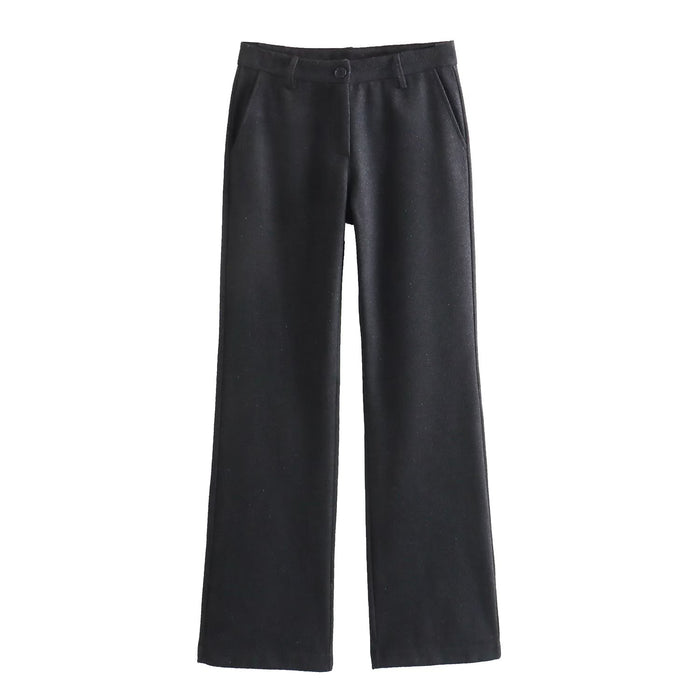 Color-Pants-Fall Women Clothing Blended Blazer Straight Leg Pants-Fancey Boutique