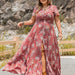 Color-Red-Plus Size Bohemian Loose Printing Dress-Fancey Boutique