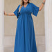 Color-Blue-Plus Size Office Elegant Women Clothing A line Dress-Fancey Boutique