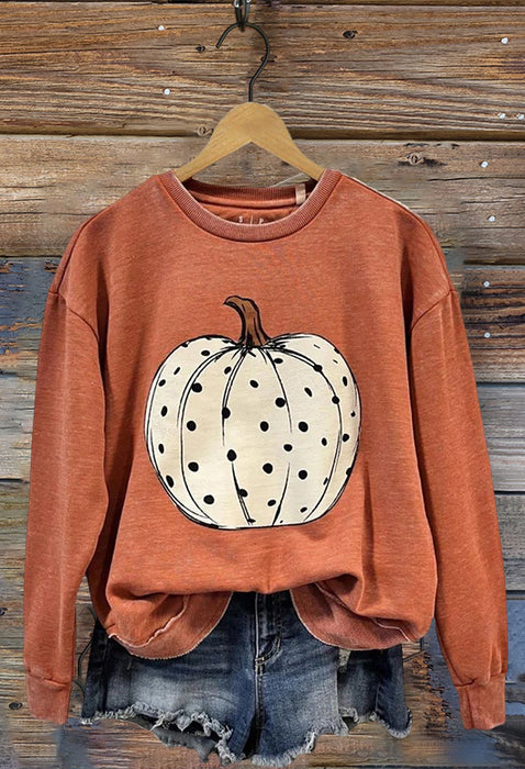 Color-nacarat-Ladies Cotton Halloween Limited Washed Worn Rib Stitching Thickening Sweater-Fancey Boutique