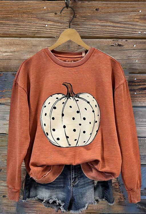 Color-nacarat-Ladies Cotton Halloween Limited Washed Worn Rib Stitching Thickening Sweater-Fancey Boutique