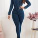 Color-royal blue-Women Slim Elastic Feet Wash Denim Jumpsuit Jumpsuit-Fancey Boutique