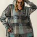 Color-Blue-Autumn Winter Women Color Plaid Hooded Pullover Fleece Sweater-Fancey Boutique