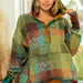 Color-Green-Autumn Winter Women Color Plaid Hooded Pullover Fleece Sweater-Fancey Boutique