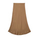 Color-Brown-Women Clothing French Silk Satin Texture High Waist Midi Skirt Skirt-Fancey Boutique