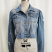 Color-Blue-Denim Coat Women Puff Sleeve Short Ripped Denim Jacket Denim Jacket-Fancey Boutique