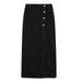 Color-Black-Young Button Decoration Design Denim Skirt Special Split High Waist A Line Skirt Solid Color Slim Fit Maxi Dress-Fancey Boutique