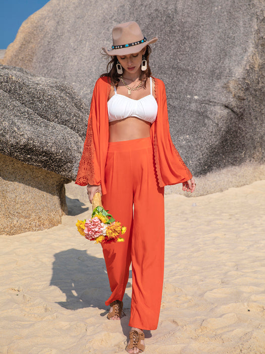 Color-Orange-Women Wear Models to Choose Overall Coordination Loose Two Piece Suit-Fancey Boutique