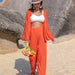 Color-Orange-Women Wear Models to Choose Overall Coordination Loose Two Piece Suit-Fancey Boutique