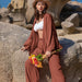 Color-Light Brown-Women Wear Models to Choose Overall Coordination Loose Two Piece Suit-Fancey Boutique