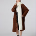 Color-Khaki-Fake Two Pieces Spliced Long Coat Loose Long Sweater Cardigan Coat-Fancey Boutique