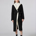 Color-Black-Fake Two Pieces Spliced Long Coat Loose Long Sweater Cardigan Coat-Fancey Boutique