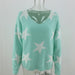 Color-Green-Autumn Winter Five Pointed Star Sweater Geometric Abstract Pullover Loose Office Office Sweater Women-Fancey Boutique