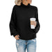 Color-Black-Autumn Winter Knitwear Women Clothing Thick Thread Turtleneck Pullover Women-Fancey Boutique